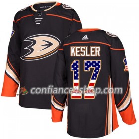 Adidas Maillot de Hockey Anaheim Ducks Ryan Kesler 17 2017-2018 Noir USA Flag Fashion Authentic - Homme